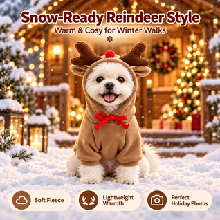 Reindeer Dog Hoodie™  – Cozy Christmas Costume