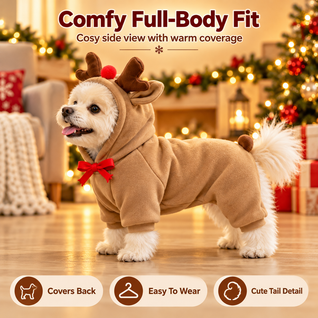 Reindeer Dog Hoodie™  – Cozy Christmas Costume
