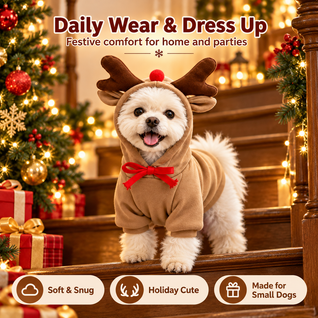 Reindeer Dog Hoodie™  – Cozy Christmas Costume
